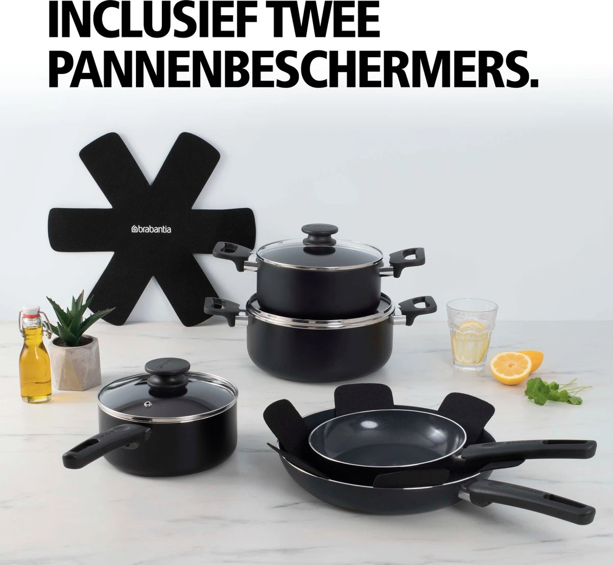 Brabantia Cooking Pleasure Set - 5 Delig - Inductie - Keramische Anti Aanbaklaag - Pfas Vrij 2 Brabantia Cooking Pleasure Set - 5 Delig - Inductie - Keramische Anti Aanbaklaag - Pfas Vrij - Afbeelding 2