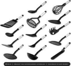 Kookgerei Set - Zwart - 42-delig - Keukengerei -Merkloos Winkel 1200x1108 14