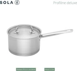 Sola Steelpan Profiline Deluxe - Ø 16 Cm - Zilver - RVS - Sandwichbodem -Merkloos Winkel 1200x1108
