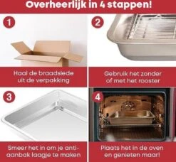 YUGN COMBI Set Braadslede Ovenschaal Combi Braadslee Oven Set - 2x Braadslede Met Rooster Voor Ovengerechten - 36x27x7CM En 40x30x7CM En Inclusief Bakkwast - Cadeau- Cadeautip -Merkloos Winkel 1200x1108 6