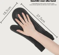 SWILIX ® Ovenwanten 2 Stuks - Ovenhandschoenen - Siliconen Ovenwant - Zwart -Merkloos Winkel 1200x1113
