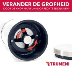 TRUMENI Dubbelzijdige Peper En Zoutmolen Set Inclusief Houder - Handmatige Pepermolen Met Instelbare Maalgraad - 2 Stuks Kruidenmolens -Merkloos Winkel 1200x1114 6