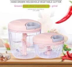 Doogo® Groentesnijder Met Trekkoord – Hakmolen – 900 ML – Groentehakker – Kruidenmolen – Uiensnijder – Pink -Merkloos Winkel 1200x1115 3