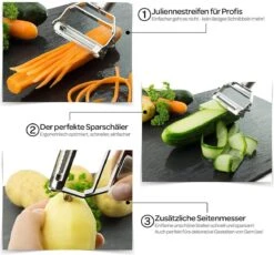 IGOODS Dunschiller Roestvrijstalen 2-in-1 Julienne Dunschiller Perfect Voor Wortel Aardappel Meloen Gadget Groente Fruit -Merkloos Winkel 1200x1116 1