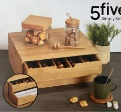 Capsulehouder Bamboe- 2 Lades - Theedoos - Opbergbox - Bureau Organizer - Koffie Capsule Houder - Koffiepads - Koffiezetapparaat Stand Met Lade- Koffiecups Houder - Dolce Gusto - Vertuo - L’Or -Merkloos Winkel 1200x1117 14