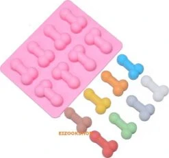 Merkloos Penis Vorm - Ijsklontjes Chocolade Fondant Cake Penis Vorm - Bakken En Vriezen