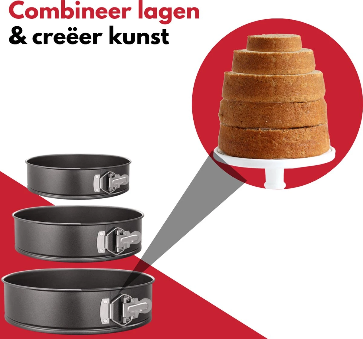 Chefix 6-delige Bakvorm Set - Springvorm - Cakevorm - Bakvormen - Taartvorm 6 Chefix 6-delige Bakvorm Set - Springvorm - Cakevorm - Bakvormen - Taartvorm - Afbeelding 6