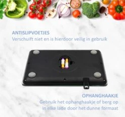 Hermanos® Digitale Precisie Keukenweegschaal - Weegschaal Keuken - 1 Gr Tot 15 Kg - Tarra Functie - Bluetooth Met Voedingsapp - Incl. Batterijen - Zwart -Merkloos Winkel 1200x1123 12