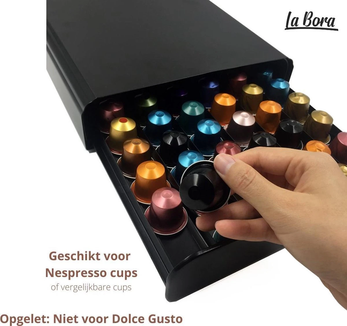 Luxe Design Capsulehouder Met Lade – Voor Nespresso Capules - 50 Cups – Cupshouder – Metaal RVS - La Bora 6 Luxe Design Capsulehouder Met Lade – Voor Nespresso Capules - 50 Cups – Cupshouder – Metaal RVS - La Bora - Afbeelding 6