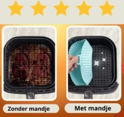 ElMaach Siliconen Bakje Geschikt Voor Airfryer ⌀ 20 - Bakpapier Alternatief - Accesoires - Bakvorm - Bakjes - XXL Incl. Keukentang En E-BOOK -Merkloos Winkel 1200x1126 14