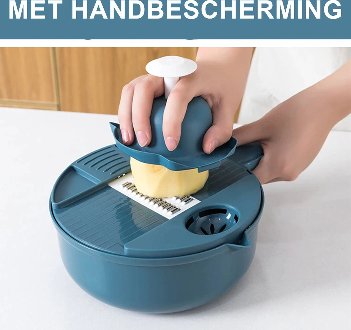 KitchenPrince Multifunctionele Groentesnijder - Mandoline Slicer Dicer - Groentesnijder - Uiensnijder - Fruitsnijder - Keukensnijder - Persen - Mandoline Keukensnijder - Fruitperser - Appelsnijder - Rasp 5 KitchenPrince Multifunctionele Groentesnijder - Mandoline Slicer Dicer - Groentesnijder - Uiensnijder - Fruitsnijder - Keukensnijder - Persen - Mandoline Keukensnijder - Fruitperser - Appelsnijder - Rasp - Afbeelding 5