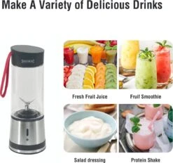 Royalty Line Smoothie Maker - Blender To Go - Smoothie Blender - Mini Blender - Portable Blender - 300 ML - Smoothies & Shakes - Draadloos & Draagbaar - USB Oplaadbaar - Blender - Grijs/Zwart -Merkloos Winkel 1200x1126 20