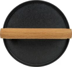 Krumble Hamburgerpers - Grillpers - Vleespers - Vleesverzwaarder - Grill Press - Barbecue Accessoires - Barbeque - Keukengerei - Kookgerei - Gietijzer - 18 X 18 X 7 Cm (lxbxh) - Zwart En Lichtbruin -Merkloos Winkel 1200x1126 7