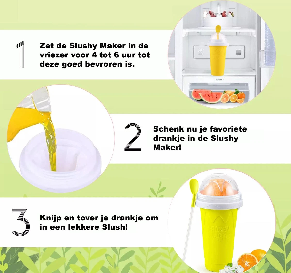 Summer Spark Slushy Maker - Slush Puppy Maker - IJscrusher - Slush Puppy Beker - Slushy Puppy Maker - Slush Maker - Slushy Cup - Tiktok - Geel 2 Summer Spark Slushy Maker - Slush Puppy Maker - IJscrusher - Slush Puppy Beker - Slushy Puppy Maker - Slush Maker - Slushy Cup - Tiktok - Geel - Afbeelding 2