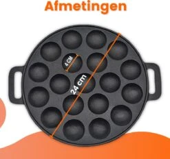 Kicinn Poffertjespan - Poffertjesmaker - Poffertjespan Inductie - Ø 24 Cm - 19 Poffertjes - Inclusief Handvaten -Merkloos Winkel 1200x1127 2