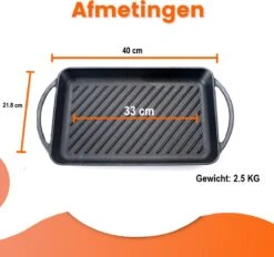 Kicinn Grillplaat - Gietijzer - Geëmailleerd - Incl. Accessoires - Ø 33 X 21.8 Cm (LxB) -Merkloos Winkel 1200x1127 4