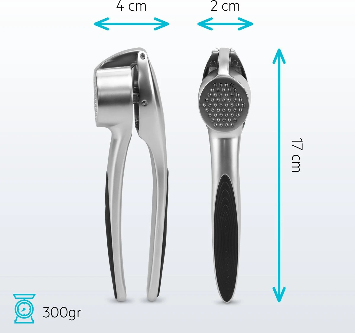 SOEM© Knoflookpers Met Ergonomische Handgreep Ook Geschikt Voor Gember - RVS - Horeca Kwaliteit - Ovaal 4 SOEM© Knoflookpers Met Ergonomische Handgreep Ook Geschikt Voor Gember - RVS - Horeca Kwaliteit - Ovaal - Afbeelding 4