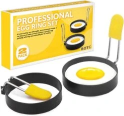 BOTC Bakvormen Set Van 2 - Rond - Ø7,5 Cm - Ei Ring - Ei Bakvorm - Eivorm - Bakring - Eirring - Eiring - Ei Bakken