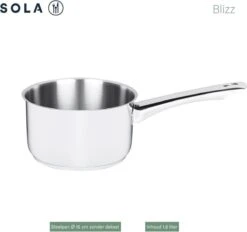 Sola Pannenset Blizz - 4 Delig - Ø Cm - Zilver - RVS - Sandwichbodem -Merkloos Winkel 1200x1129 1