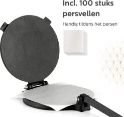 BooGoo® - Tortilla Pers Ø25CM - Inclusief Bakkwast En 100 Persvellen - Tortilla Press Roti Taco Maker - Tortillapan -Merkloos Winkel 1200x1129 18