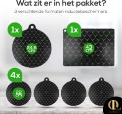 QuaLife Inductie Beschermer Set 6X - Afdekplaat Kookplaat - Panbeschermers - Inductie Mat- Onderzetters Pan - Inductie Plaatjes - 6 Stuks Matjes - Gratis Ophanghaak -Merkloos Winkel 1200x1129 20