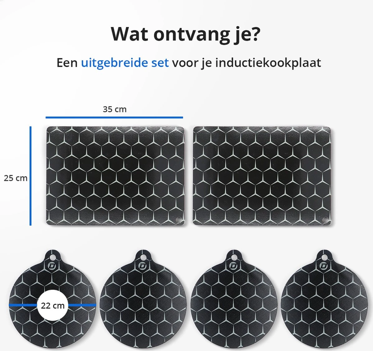 Dykemann® Inductie Beschermingsmatten / Panbeschermers - 4x Rond & 2x Rechthoek - Anti-slip & Bescherming Tot 240° - Kookplaat Beschermer - Inductie Matten - Zwart 9 Dykemann® Inductie Beschermingsmatten / Panbeschermers - 4x Rond & 2x Rechthoek - Anti-slip & Bescherming Tot 240° - Kookplaat Beschermer - Inductie Matten - Zwart - Afbeelding 9