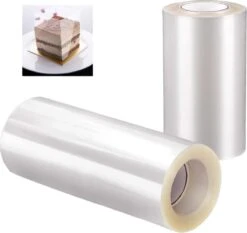 2 Stuks - Acetaatfolie - 10cm X 10m - Taartkragen - Doorzichtige Acetaatstrips - Transparante Acetaat Roll - Taartkraag Voor Chocolademousse Bakken, Taartversieren, Taart Decoratie - Transparant