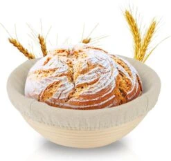 Merkloos Rijsmandje - Inc. Gratis Deegkleed - Ø 23 Cm - Rijsmand - Banneton - Rijsmandje Rond - Kerstcadeau - Voor Mannen - Voor Vrouwen - Kerst Cadeau Voor Man - Vrouw - Cadeautjes