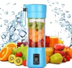 Draagbare Blender - USB Oplaadbaar - Smoothie Beker 380ml - Blauw