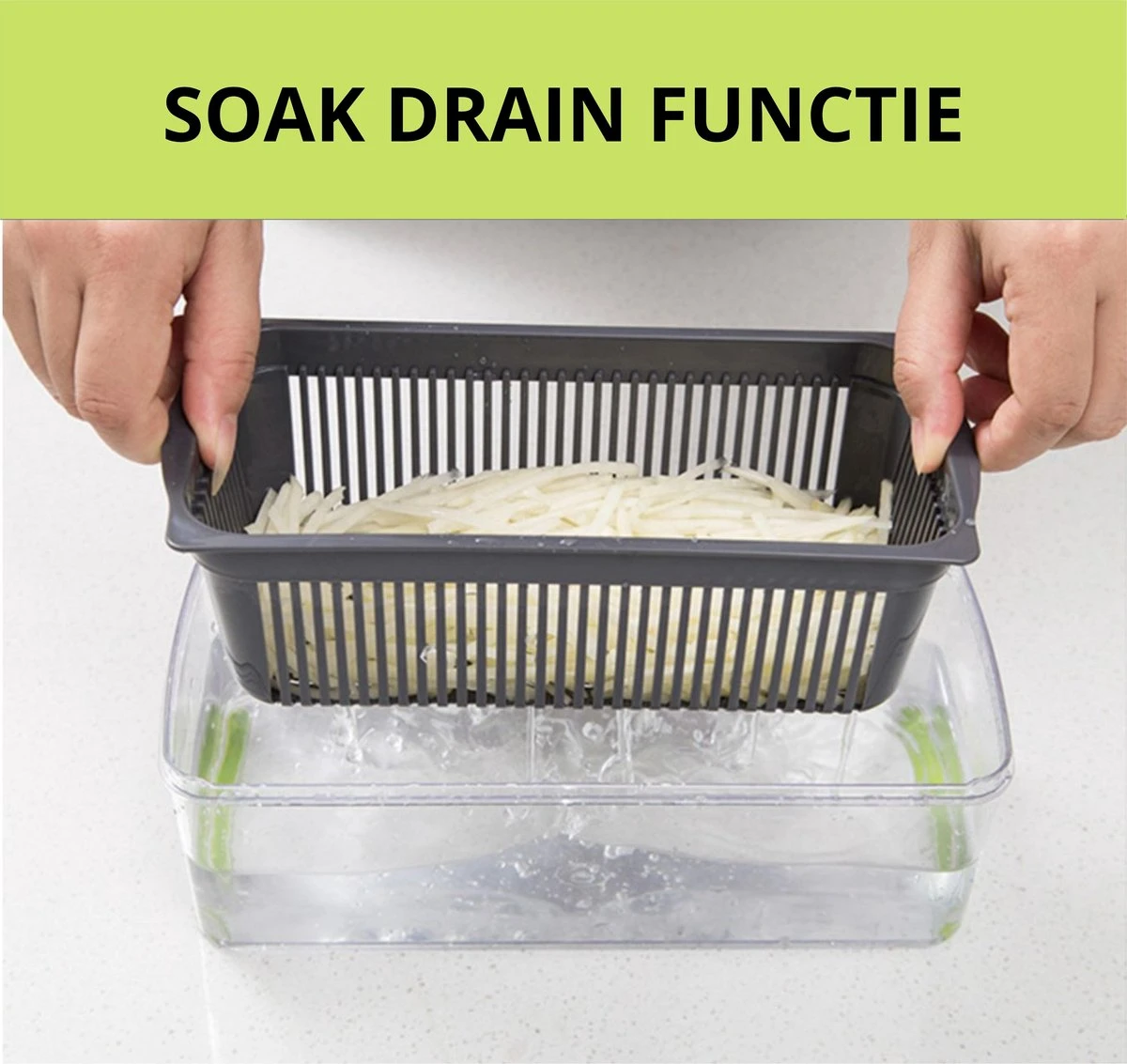 W&Z® Multifunctionele Groentesnijder - Mandoline -Fritessnijder - Keukensnijder - Groentehakker - 16 Delig 15 W&Z® Multifunctionele Groentesnijder - Mandoline -Fritessnijder - Keukensnijder - Groentehakker - 16 Delig - Afbeelding 15