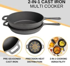 Nuovva 2-in-1 Gietijzeren Steelpan En Braadpan Of Grillplaat Met Dubbel Functie Koekenpan Deksel - 3 Liter - 26cm 8 Nuovva 2-in-1 Gietijzeren Steelpan En Braadpan Of Grillplaat Met Dubbel Functie Koekenpan Deksel - 3 Liter - 26cm -Merkloos Winkel 1200x1134 1