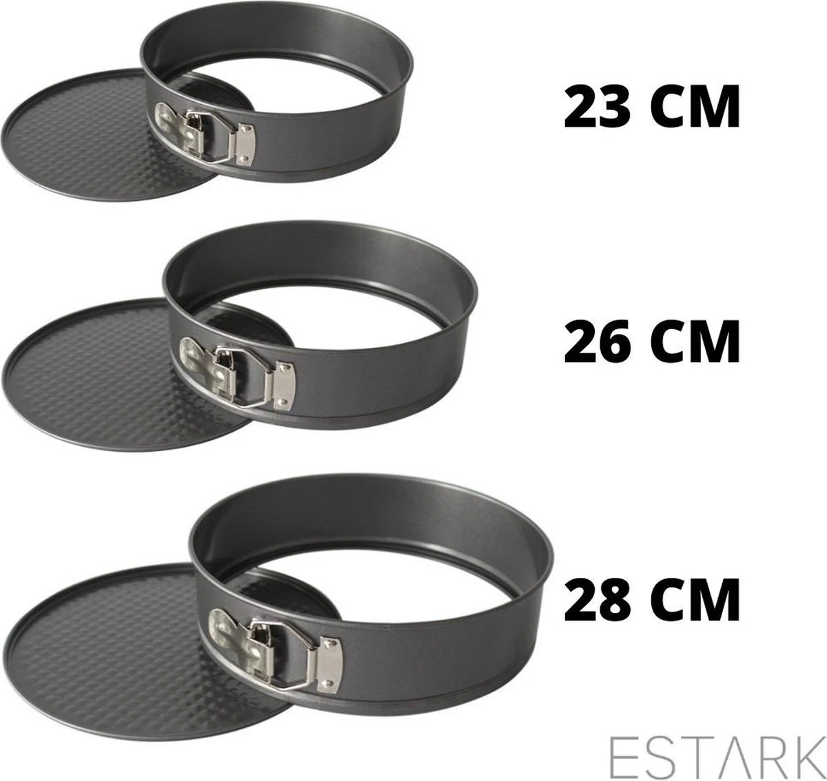 ESTARK® 3-Delige Ronde RVS Oven Bakvorm - Springvorm Set - Bak Vorm Voor Oven - Bakblik Taartvorm - Voor Het Bakken Van Cake Taarten Quiche - Cakevorm - Quichevorm - Taartblik Ring Metalen Ovenvorm - Rond - Ovenbakvorm 23/26/28cm - Set Van 3 12 ESTARK® 3-Delige Ronde RVS Oven Bakvorm - Springvorm Set - Bak Vorm Voor Oven - Bakblik Taartvorm - Voor Het Bakken Van Cake Taarten Quiche - Cakevorm - Quichevorm - Taartblik Ring Metalen Ovenvorm - Rond - Ovenbakvorm 23/26/28cm - Set Van 3 - Afbeelding 12