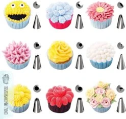 Int!rend 59-delige Spuitzakken Set Met 42 Genummerde RVS Spuitzakken, 2 Siliconenzakjes, 10 Spuitzakken, Reinigingsborsteltje, Decoratieve Spuit En Brochure -Merkloos Winkel 1200x1136 11