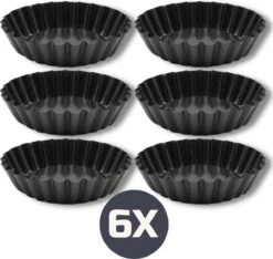 Keufens Tartelettevormen | Ø10 Cm | Set Van 6 Stuks | Ovenbestendig | Magnetronbestendig | Quichevormpjes | Mini Quichevormpjes