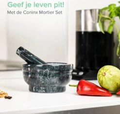 Coninx Vijzel - Mortier Met Stamper - Kruidenstamper - Ø15 X H8CM - Zwart Marmer Gepolijst -Merkloos Winkel 1200x1138 11