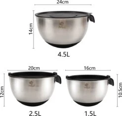 W&Z® Mengkommen Met Deksel - Beslagkom RVS - Siliconen Bodem - 12-delig - Stapelbare Saladekommen - Luchtdichte Deksels - Verstelbare Raspen - Mengkom RVS Met Maataanduiding - Spatel - Garde -Merkloos Winkel 1200x1142 16