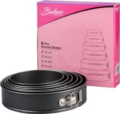 Bakiez® 6-delig Ronde Springvorm Set - Maten: Ø 28 / 26 / 24 / 22 / 20 / 18 Cm - Bakblik Rond - Taartvorm - Bakvorm - RVS - Anti Aanbaklaag -Merkloos Winkel 1200x1143 15