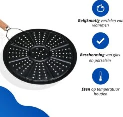 Vlamverdeler - Sudderplaat - Inductie Plaat - Warmteverspreider - Metaal - Voor Gas En Elektrisch - Zwart - 22 Cm -Merkloos Winkel 1200x1143 18