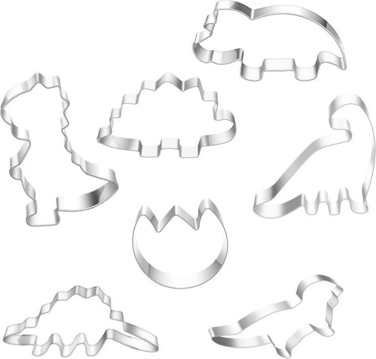 Dinosaurus Uitsteekvormen Set - 7 Dino Vormpjes - Cookie Cutters Voor Deeg/Koekjes Bakken 3 Dinosaurus Uitsteekvormen Set - 7 Dino Vormpjes - Cookie Cutters Voor Deeg/Koekjes Bakken - Afbeelding 3