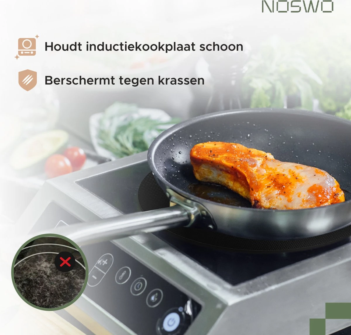 Noswo Inductie Beschermer - Set Van 6 Inclusief Schraper - Voor Elk Formaat - Hittebestendig Tot 250 ºC - Inductie Afdekplaat - Inductie Mat - Panbeschermers - Onderzetter - Rond 2 Noswo Inductie Beschermer - Set Van 6 Inclusief Schraper - Voor Elk Formaat - Hittebestendig Tot 250 ºC - Inductie Afdekplaat - Inductie Mat - Panbeschermers - Onderzetter - Rond - Afbeelding 2