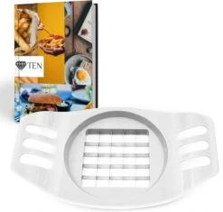 TEN Frietsnijder + EBook Kookboek - Patatsnijder Met RVS Messen - Fritessnijder - Groentesnijder En Uiensnijder - Verse Friet Airfryer Wit