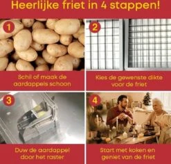 Yugn DeLux Frietsnijder - Roestvrijstaal - Zilver - Incl. Schiller -Merkloos Winkel 1200x1146 3