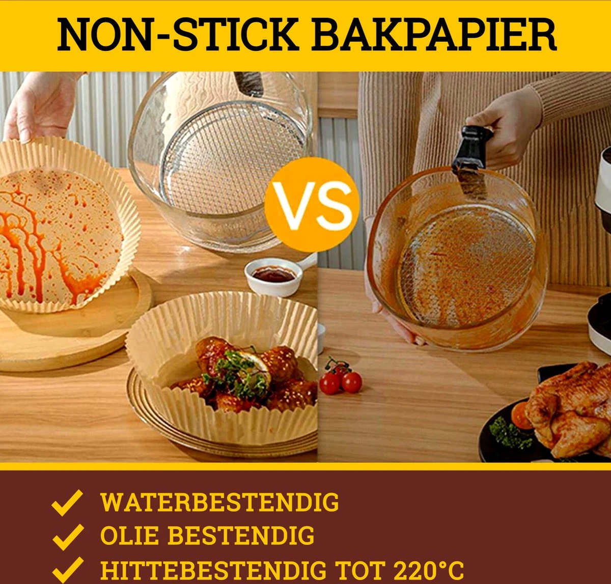 Beyeza Airfryer Bakpapier - Geschikt Voor Airfryer XL En XXL - Wegwerpbakjes - 20 Tot 23cm - 50 Stuks 3 Beyeza Airfryer Bakpapier - Geschikt Voor Airfryer XL En XXL - Wegwerpbakjes - 20 Tot 23cm - 50 Stuks - Afbeelding 3