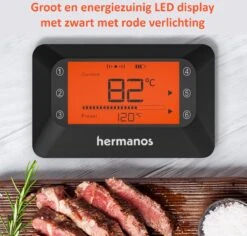 Hermanos® Digitale BBQ Thermometer Draadloos - Vleesthermometer - Oventhermometer - Bluetooth Met App - 6 Meetsondes - Magneet - Incl. Batterijen -Merkloos Winkel 1200x1148 16