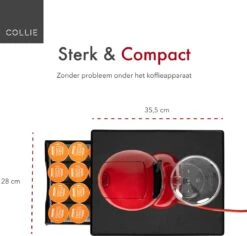 COLLIE - Dolce Gusto Cuphouder - Koffiecups Houder - Koffiecups Houder - Met Lade - 24 Cups - RVS - Matzwart -Merkloos Winkel 1200x1148 26