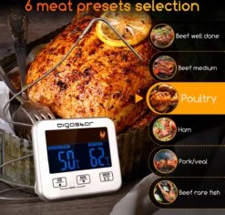 Aigostar 2-in-1 Magnetische Digitale Kern Thermometer Met Keuken Timer Alarm -0-250 Graden Celcius - Magnetische Vloeistof/Vlees Temperatuurmeter Met Meetsonde Draad & Kook Timer -Merkloos Winkel 1200x1148 9