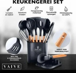 VAIVE Kookgerei Set 13-delig Met Houder - Keukengerei Set - Garde - Spatel Silicone -Merkloos Winkel 1200x1151 3