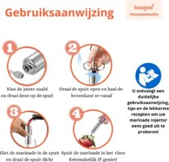 BooGoo® – Professionele RVS Marinade Injectiespuit Deluxe – Marinade Injector Inclusief Tas En Accessoires – Vlees Injectiespuit – Marinade Spuit - Marinade Kwast – BBQ Injectie Spuit Accesoires -Merkloos Winkel 1200x1152 16