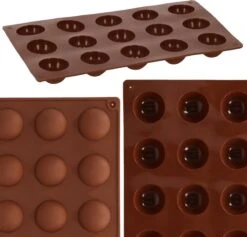 Springos Siliconen Bakvormen - Bakvorm - Koekjes Vormen - 15 Holtes - Bruin -Merkloos Winkel 1200x1153 32