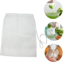 Kaasdoek - Passeerdoek - Neteldoek - Passeerzeef - Notenmelkzak - Zeefdoek - 200 Mesh - 15x20 Cm